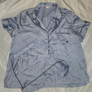 Victoria's Secret Satin Blue Pajama Set Xxl